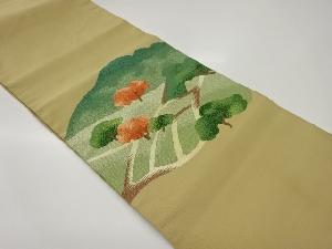 綴れ山並に木模様織出し名古屋帯